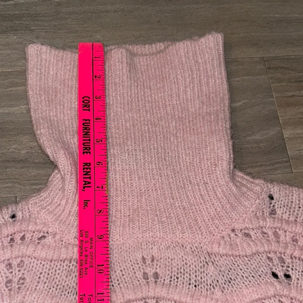 FRNCH Oversized Soft Pink Turtleneck Sweater
